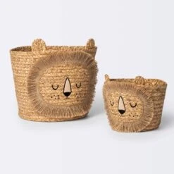 Braided Water Hyacinth Medium Round Storage Basket - Lion - Cloud Island™ -Cheap Cloud Island Store GUEST 08251bcd 8684 4dda 85d5 7e48aef06926