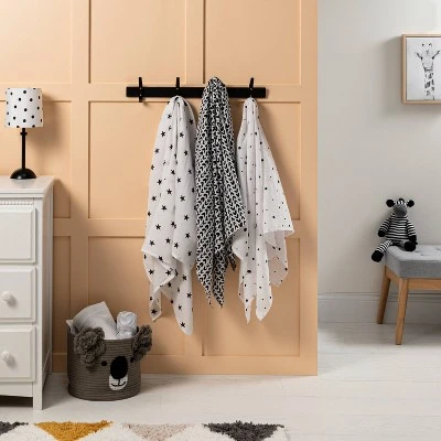 Muslin Swaddle Blanket - Cloud Island™ - Black/White - 3pk Muslin Swaddle Blanket - Cloud Island™ - Black/White - 3pk -Cheap Cloud Island Store GUEST 15d23cb0 2515 4e96 a6ee fcb09c57889b