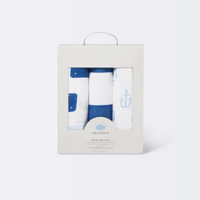 Muslin Swaddle Blankets By The Sea 3pk - Cloud Island™ Blue Muslin Swaddle Blankets By The Sea 3pk - Cloud Island™ Blue -Cheap Cloud Island Store GUEST 16d9907a fbc4 4bad bdc0 4fd7bd1100d6