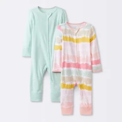 Baby Girls' 2pk Zip Romper - Cloud Island™ -Cheap Cloud Island Store GUEST 1f035297 eb04 47d5 8007 56efe4d860be