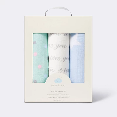 Muslin Swaddle Blanket I Love You to the Moon and Back - 3pk - Cloud Island™ Muslin Swaddle Blanket I Love You To The Moon And Back - 3pk - Cloud Island™ -Cheap Cloud Island Store GUEST 4316b81e 63c4 4e33 8673 83aed054a868