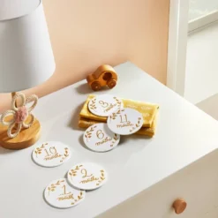 Round Monthly Milestone Cards - Luxe White And Gold - Cloud Island™