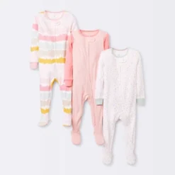 Baby Girls' 3pk Zip-Up Sleep N' Play - Cloud Island™ Pink -Cheap Cloud Island Store GUEST 94b647b5 692f 4f50 8755 4b10b31fbc94