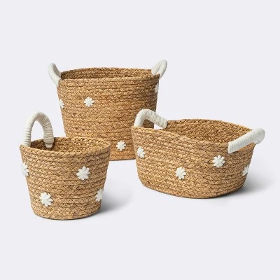 Braided Water Hyacinth with Tufted Embroidery Medium Round Storage Basket - Cloud Island™ Braided Water Hyacinth With Tufted Embroidery Medium Round Storage Basket - Cloud Island™ -Cheap Cloud Island Store GUEST a7bd05cd bca9 4965 97c1 315288e11582