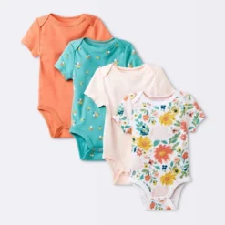 Baby Girls' 4pk Short Sleeve Bodysuit - Cloud Island™ Floral -Cheap Cloud Island Store GUEST c0bc6d65 3789 4611 af34 6d89bf2e36bd