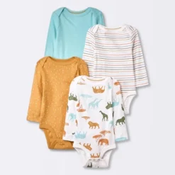 Baby 4pk Safari Animals Long Sleeve Bodysuit - Cloud Island™ -Cheap Cloud Island Store GUEST c9e61651 f9b0 4189 96ab faa1c05ab83b