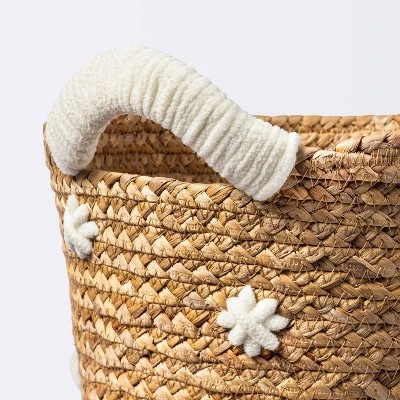 Braided Water Hyacinth with Tufted Embroidery Medium Round Storage Basket - Cloud Island™ Braided Water Hyacinth With Tufted Embroidery Medium Round Storage Basket - Cloud Island™ -Cheap Cloud Island Store GUEST d3aa7745 8266 462c b6af b2695489dd84