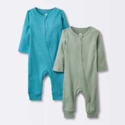 Baby 2pk Basic Wide Rib Romper - Cloud Island™ Green -Cheap Cloud Island Store GUEST f18c759b f567 4a7a 9595 bb166216d579