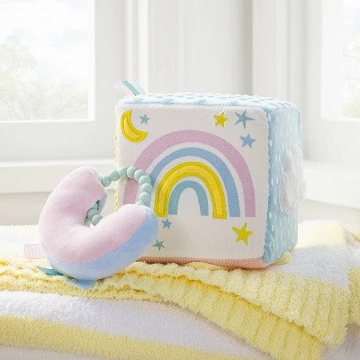 Celestial Interactive Plush Cube with Rainbow Rattle Baby Toy - 2pc - Cloud Island™ Celestial Interactive Plush Cube With Rainbow Rattle Baby Toy - 2pc - Cloud Island™ -Cheap Cloud Island Store GUEST f8da6977 00f7 4f28 8606 b02832e0c57c